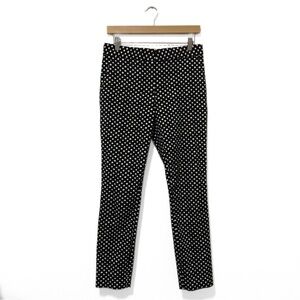 Diane Von Furstenberg Black/White Dot Genesis WB All Over High-Rise Pants Sz 4